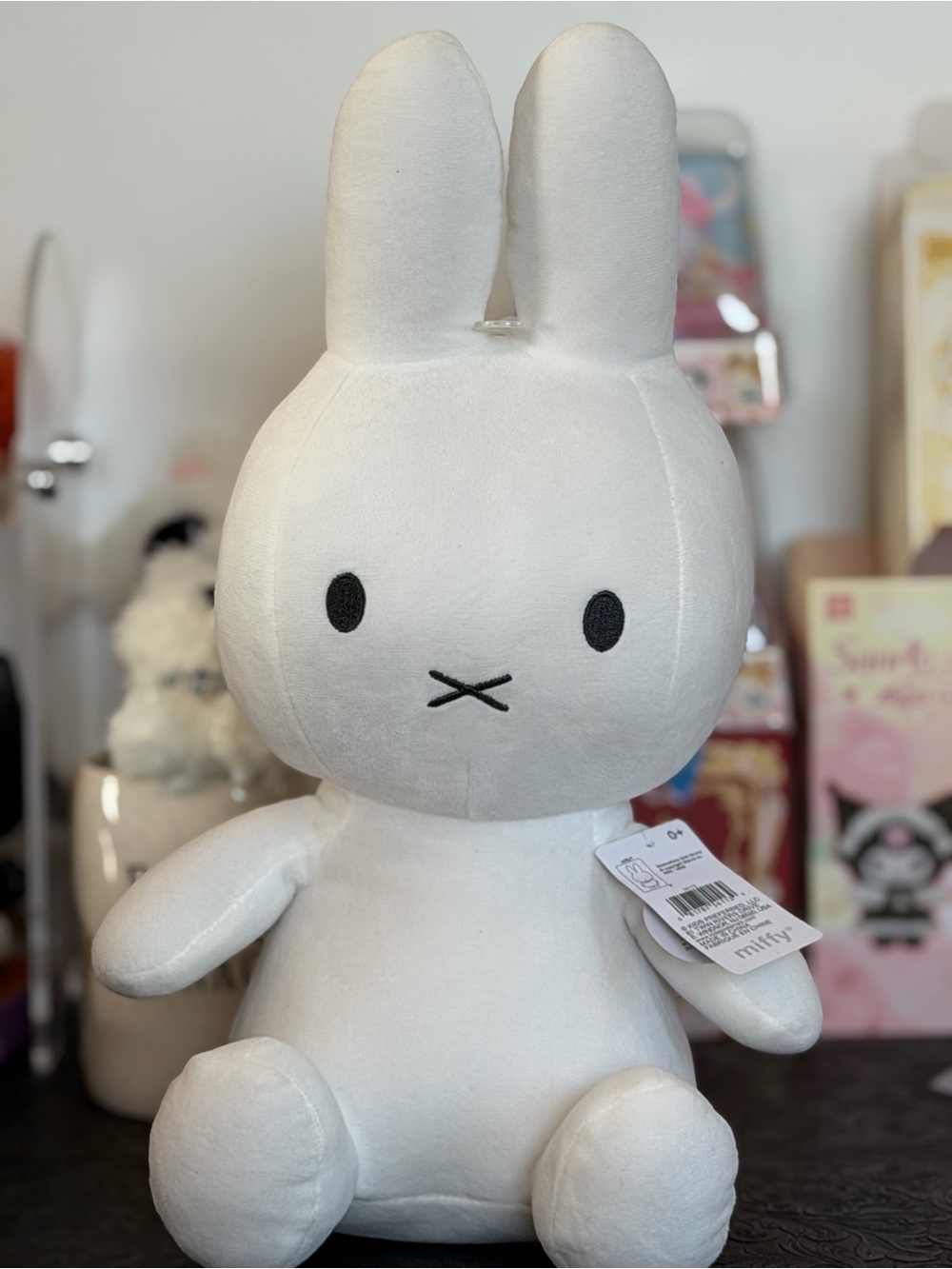White Plush Bunny Stuffed Toy - sits 14.5 inches